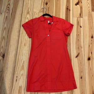 Red J Crew Collared Dress